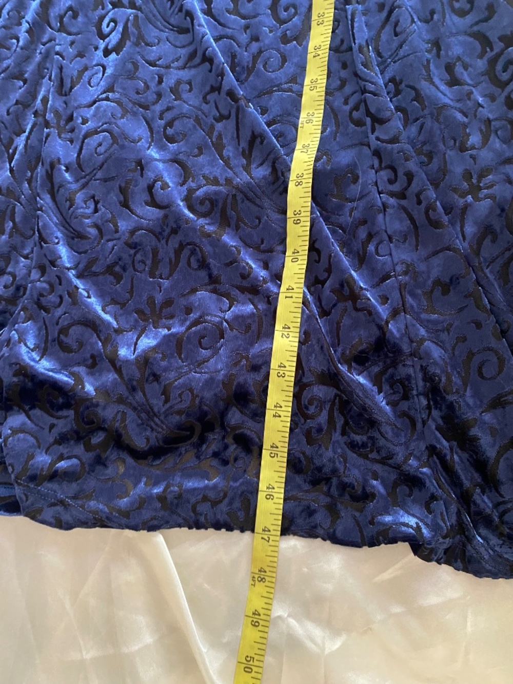 Vintage 1990s Blue Velvet Burnout Maxi Slip Dress Whimsygoth Fairy Small Corset - Picture 6 of 8